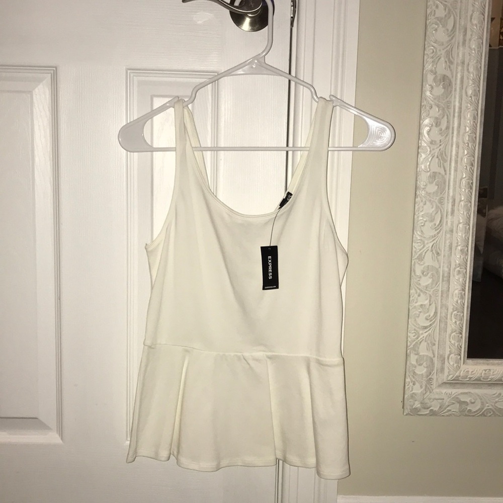 Express cream peplum top